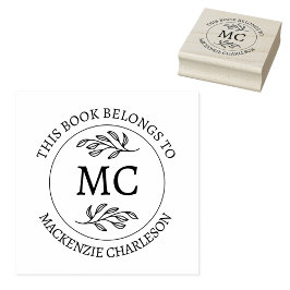 Personalized Monogram This Book Belongs To Rubberstempel