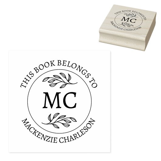 Personalized Monogram This Book Belongs To Rubberstempel