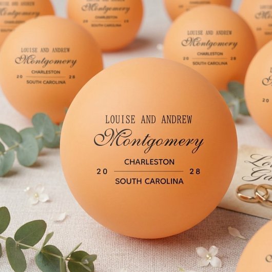 Personalized Monogram Wedding  Pingpongbal