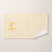 Personalized Monogram Yellow & White Stripes Bad Handdoek (Handdoek)