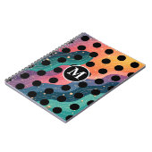 Personalized Monogrammed Black & White Polka Dots Notitieboek (Linkerzijde)