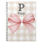 Personalized Monogrammed Gingham Coquette Bow Notitieboek (Voorkant)