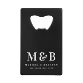 Personalized Monogrammed Initials Wedding Favors Creditkaart Flessenopener (Voorkant)