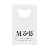 Personalized Monogrammed Initials Wedding Favors Creditkaart Flessenopener (Voorkant)