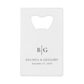 Personalized Monogrammed Initials Wedding Favors Creditkaart Flessenopener (Voorkant)