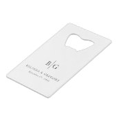 Personalized Monogrammed Initials Wedding Favors Creditkaart Flessenopener (Achterkant Gekanteld)