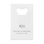 Personalized Monogrammed Initials Wedding Favors Creditkaart Flessenopener (Achterkant)