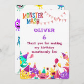 Personalized Monster Thank You Card – Crocodile & Bedankkaart (Voorkant / Achterkant)