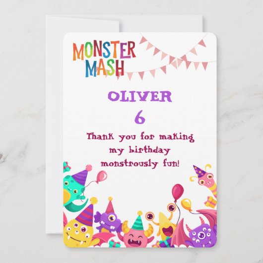 Personalized Monster Thank You Card – Crocodile & Bedankkaart (Voorkant)