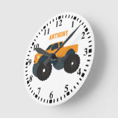 Personalized Monster Truck Vehicle Ronde Klok (Hoek)