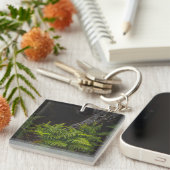 Personalized Moody Woodlands Minimal Men's Name Sleutelhanger (Voorkant Rechts)