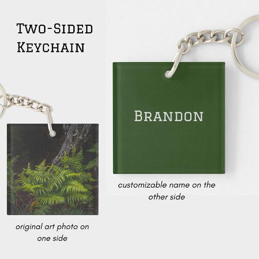 Personalized Moody Woodlands Minimal Men's Name Sleutelhanger