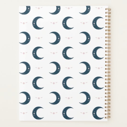Personalized Moon Pattern Planner 8.5x11 (Achterkant)