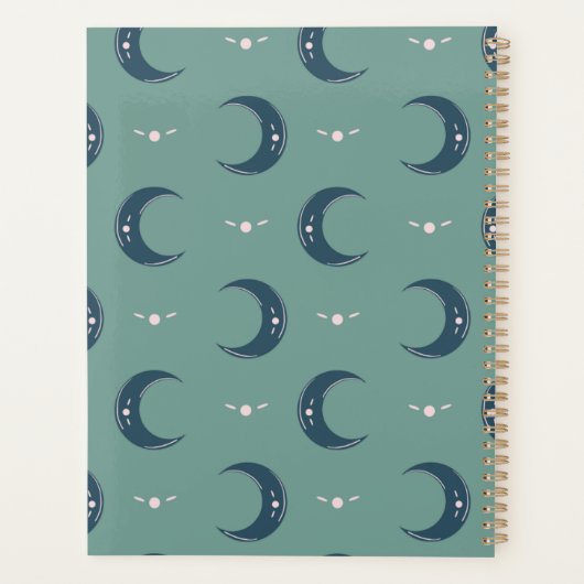 Personalized Moon Pattern Planner 8.5x11 (Achterkant)