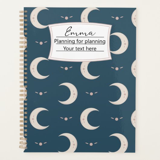 Personalized Moon Pattern Planner 8.5x11 (Voorkant)