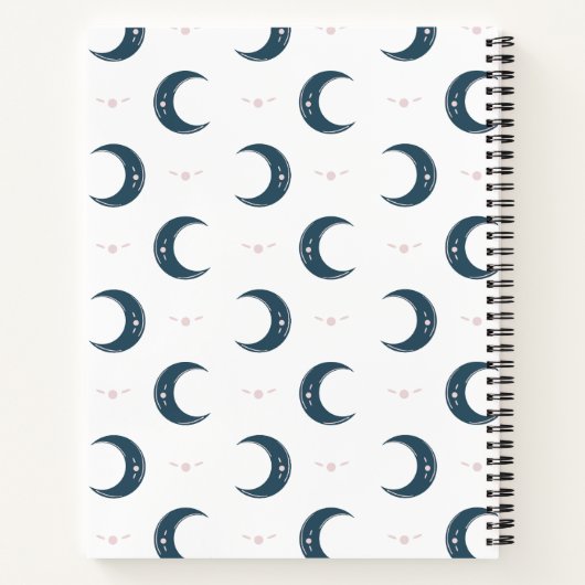 Personalized Moon Pattern Spiral Notebook 8.5x11 Notitieboek (Achterkant)