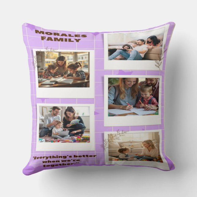 Personalized Morals Family Photo Collage  Kussen (Achterkant)
