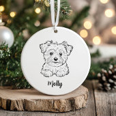 Personalized Morkie Dog Christmas Keramisch Ornament