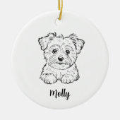 Personalized Morkie Dog Christmas Keramisch Ornament (Voorkant)