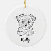 Personalized Morkie Dog Christmas Keramisch Ornament (Achterkant)