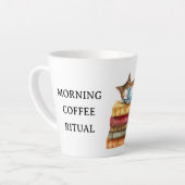 Personalized Morning Coffee Cat Ritual Cozy Latte Mok (Linkerhoek)