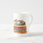 Personalized Morning Coffee Cat Ritual Cozy Porselein Kop (Voorkant rechts)