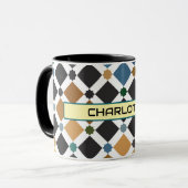 Personalized Moroccan Zellige Pattern Mug – Custom Mok (Voorkant links)
