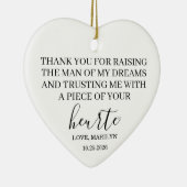 Personalized Mother-in-Law Wedding Gift Heart  Keramisch Ornament (Rechts)