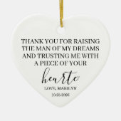 Personalized Mother-in-Law Wedding Gift Heart  Keramisch Ornament (Voorkant)