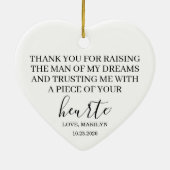 Personalized Mother-in-Law Wedding Gift Heart  Keramisch Ornament (Achterkant)