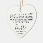Personalized Mother-in-Law Wedding Gift Heart  Keramisch Ornament (Links)