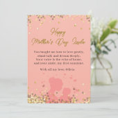Personalized Mother’s Day Card Elegant Pink Love Feestdagenkaart (Staand voorkant)