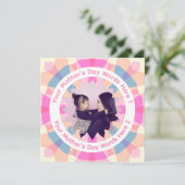 Personalized Mother’s Day Pink Star Mom Photo Card (Staand voorkant)