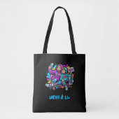Personalized Mother & Son Graffiti Art Black Tote Bag (Voorkant)