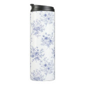 Personalized Mothers Day Blue Flowers Floral Thermosbeker (Geroteerd rechts)