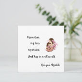 Personalized Mother's Day Mom's Hug Flat Card (Staand voorkant)