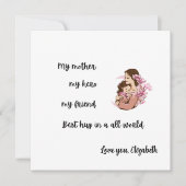 Personalized Mother's Day Mom's Hug Flat Card (Voorkant)
