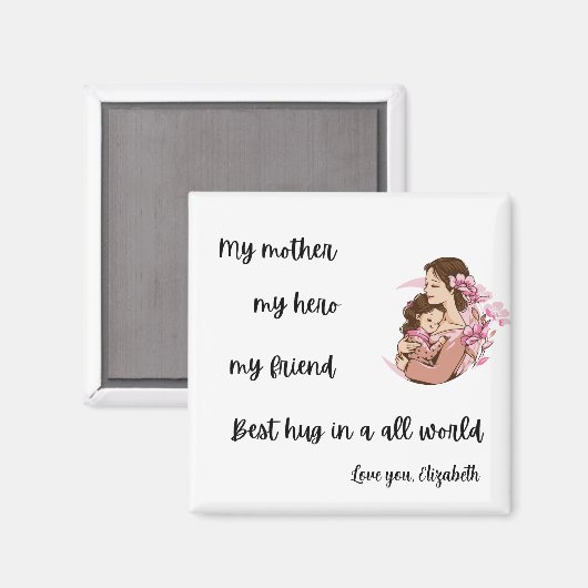 Personalized Mother's Day Mom's Hug Magnet (Voorkant / Achterkant)