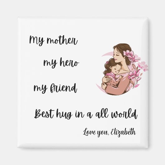 Personalized Mother's Day Mom's Hug Magnet (Voorkant)