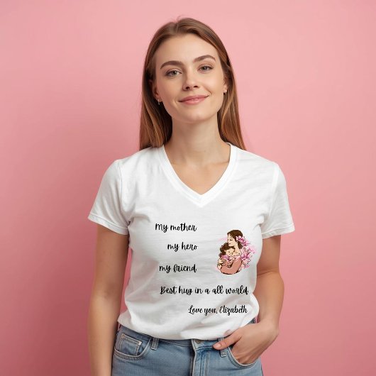 Personalized Mother's Day Mom's Hug T-Shirt