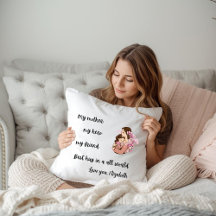 Personalized Mother's Day Mom's Hug Throw Pillow