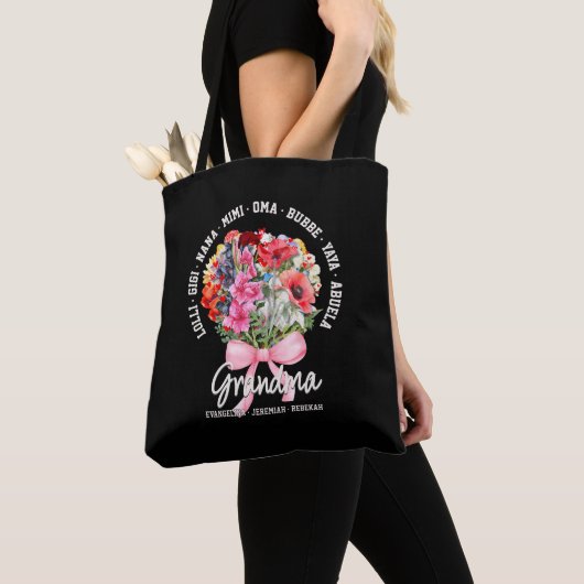 Personalized Mother's Day Nana Mimi Gigi GRANDMA Tote Bag (Dichtbij)
