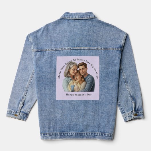 personalized mother's day photo  denim jacket (Achterkant)