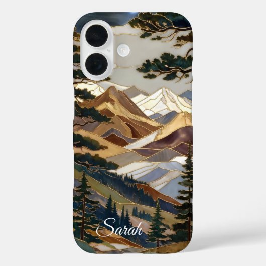 Personalized Mountain Landscape Phone Case (Achterkant)