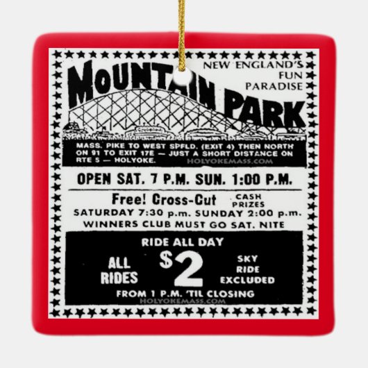Personalized Mountain Park Holyoke MA Keramisch Ornament (Achterkant)