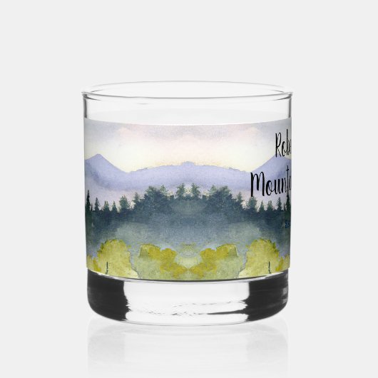 Personalized Mountain Theme Whisky Glas (Rechts)
