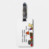 Personalized Moving Labradors Cartoon Bagagelabel (Achterkant verticaal)