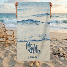 Personalized Mr. and Mrs. Beach Towel  Strandlaken
