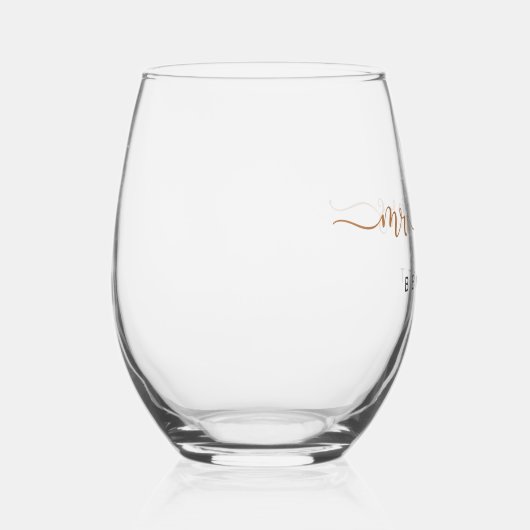 Personalized Mr And Mrs Script Name Wijnglas Zonder Voet (Rechts)