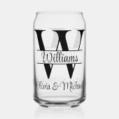 Personalized Mr and Mrs Wedding Guest Favor Gift Blikvorm Glas (Voorkant)